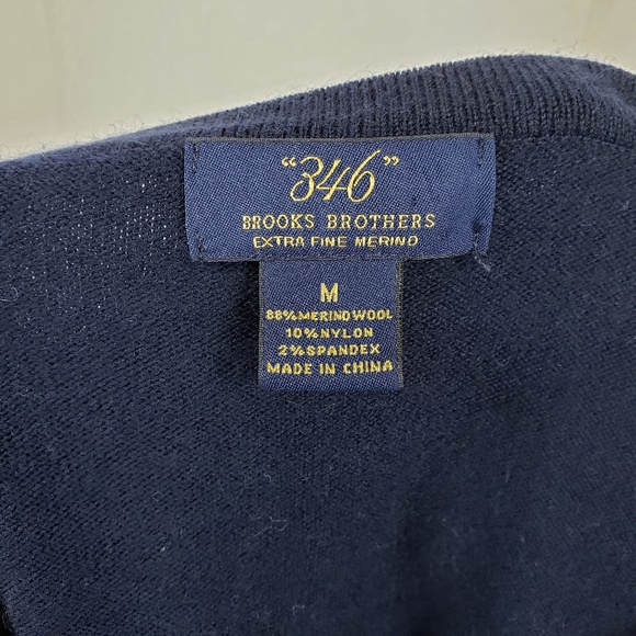 Brooks Brothers V neck Marino Wool Blend Sweater - Picture 4 of 4